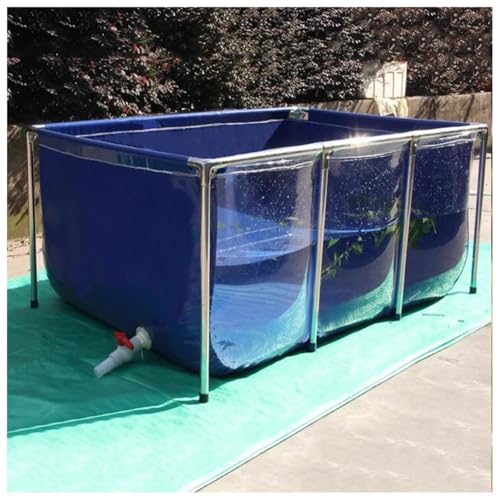 Zusammenklappbarer PVC-Teichtank – oberirdisches klares Aquarium mit Sichtfenster und Ablassventil für Koi, Schildkröten, Fischzucht, einfache Montage im Innen- und Außenbereich Zusammenklappbarer PVC-Teichtank – oberirdisches klares Aquarium mit Sichtfenster und Ablassventil für Koi, Schildkröten, Fischzucht, einfache Montage im Innen- und Außenbereich von Generisch