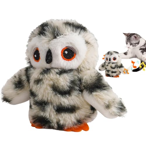 Zwitschernder Vogel-Katzenspielzeug, realistisches Katzenspielzeug, Vogel mit Klappen, interaktiver bewegungsaktivierter Kätzchen-Spielbegleiter, wiederaufladbares Plüschtier, quietschendes Tier für von Generisch