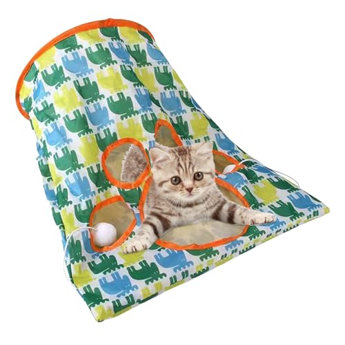 Cat Tunnel Bag | Katzentunnel Papiertüte Mit Plüschball | Tunnel Crinkle Papier Interaktive Katze Bohrer Tasche Spielzeug | Katzentunnel Tasche | Zusammenklappbare Tunnel Für Indoor Katzen von Genikeer