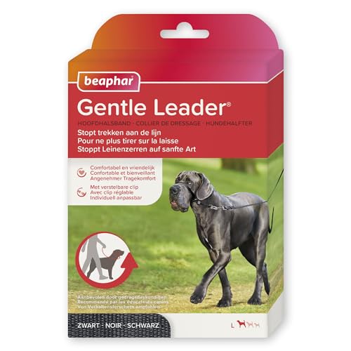 BEAPHAR - Gentle Leader® - Hundehalfter Für Große Rassen - Aus Nylon - Trainingshilfe Zur Kontrolle Und Führung - Von Tiertrainern Empfohlen - Größe L - Schwarz von beaphar