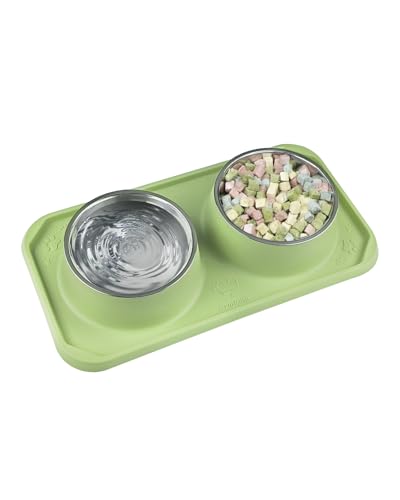 Gentledog Katzennäpfe für Futter und Wasser, Upgrade Katzenfutterschalen für Indoor-Katzen, Premium Abnehmbare Edelstahl-Doppelschalen mit Silikon-Anti-Rutsch-Pads, Wassernapf für Katzen und Hund Gentledog Katzennäpfe für Futter und Wasser, Upgrade Katzenfutterschalen für Indoor-Katzen, Premium Abnehmbare Edelstahl-Doppelschalen mit Silikon-Anti-Rutsch-Pads, Wassernapf für Katzen und Hund von Gentledog