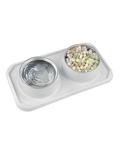 Gentledog Katzennäpfe für Futter und Wasser, Upgrade Katzenfutterschalen für Indoor-Katzen, Premium Abnehmbare Edelstahl-Doppelschalen mit Silikon-Anti-Rutsch-Pads, Wassernapf für Katzen und Hund Gentledog Katzennäpfe für Futter und Wasser, Upgrade Katzenfutterschalen für Indoor-Katzen, Premium Abnehmbare Edelstahl-Doppelschalen mit Silikon-Anti-Rutsch-Pads, Wassernapf für Katzen und Hund von Gentledog