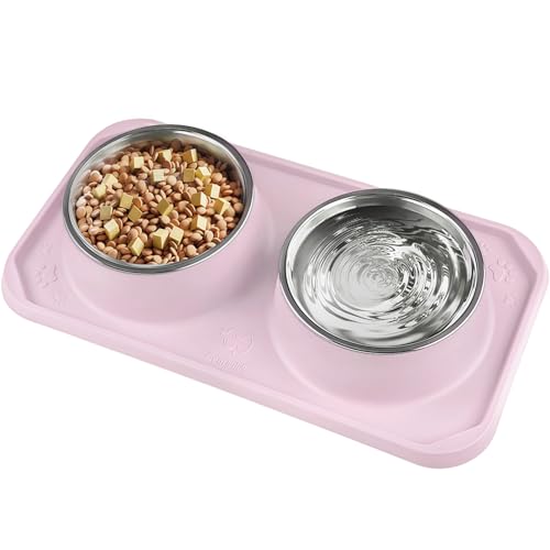 Gentledog Katzennäpfe für Futter und Wasser, hochwertige, abnehmbare Edelstahl-Doppelnäpfe mit rutschfester Unterseite und erhöhtem Ständer für Haustiere und kleine Hunde, auslaufsichere Futternäpfe Gentledog Katzennäpfe für Futter und Wasser, hochwertige, abnehmbare Edelstahl-Doppelnäpfe mit rutschfester Unterseite und erhöhtem Ständer für Haustiere und kleine Hunde, auslaufsichere Futternäpfe von Gentledog