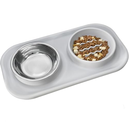Gentledog Wasserdichte Silikon-Katzenfutternäpfe aus Edelstahl und Silikon, langsamer Futternapf, rutschfeste und auslaufsichere erhöhte Kante, Futter- und Wasser-Futterspender für Katzen und Welpen Gentledog Wasserdichte Silikon-Katzenfutternäpfe aus Edelstahl und Silikon, langsamer Futternapf, rutschfeste und auslaufsichere erhöhte Kante, Futter- und Wasser-Futterspender für Katzen und Welpen von Gentledog