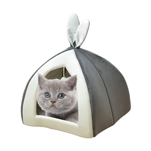 Hundebett - Süße Kätzchenhöhle - Katze Plüschnest Katzenbett mit Pompon Trinkbar Schlafen Schlummerfunktion Niedliche Kaninchen Ohr geformt Katzen Ruhehaus Kleines Hundebett Haus für Hund Geonoy Hundebett - Süße Kätzchenhöhle - Katze Plüschnest Katzenbett mit Pompon Trinkbar Schlafen Schlummerfunktion Niedliche Kaninchen Ohr geformt Katzen Ruhehaus Kleines Hundebett Haus für Hund Geonoy von Geonoy