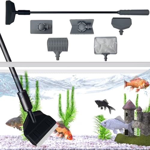 Geoyien Aquarium reinigungsset, Aquarium Reiniger, Aquarium scheibenreiniger, Aquarienbürsten-Set, 180°verstellbar, umfassendes und tiefes Reinigungswerkzeug, einziehbar 45-78cm, Rutschfester Griff Geoyien Aquarium reinigungsset, Aquarium Reiniger, Aquarium scheibenreiniger, Aquarienbürsten-Set, 180°verstellbar, umfassendes und tiefes Reinigungswerkzeug, einziehbar 45-78cm, Rutschfester Griff von Geoyien