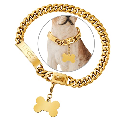 Gepopet Goldkette Hundehalsband aus Metall, kubanische Glieder für mittelgroße und große Hunde, robust, kaufest, 40,6 cm, 50,8 cm, 89,9 cm Gepopet Goldkette Hundehalsband aus Metall, kubanische Glieder für mittelgroße und große Hunde, robust, kaufest, 40,6 cm, 50,8 cm, 89,9 cm von Gepopet