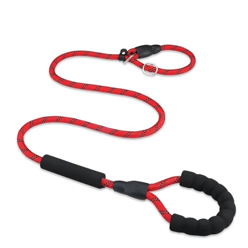 150 cm lange Hundeleine, Nylonseil, verstellbares Hundehalsband, dicke Leine für große, große Hunde, mittelgroße Haustierbedarf, Leine, Produkt (Farbe: Rot, Größe: 120 cm Länge) von GerRit