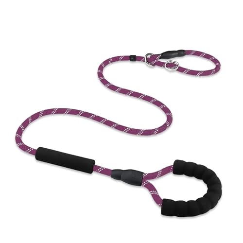 150 cm lange Hundeleine, Nylonseil, verstellbares Hundehalsband, dicke Leine für große, große Hunde, mittelgroße Haustierbedarf, Leine, Produkt (Farbe: Violett, Größe: 150 cm Länge) von GerRit