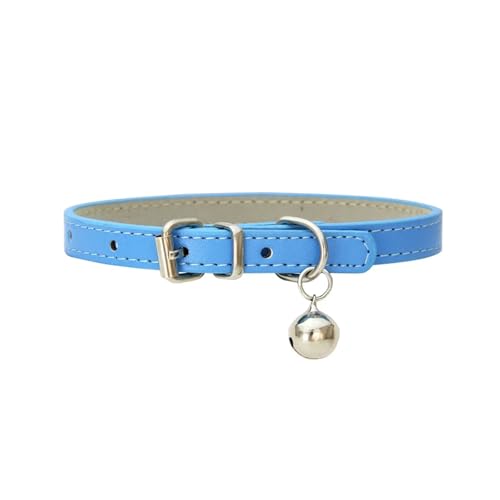 Hundehalsband aus PU-Leder, Haustierzubehör, Welpen, Mops, Hundehalsband, kleine große Hunde (Farbe: Blau, Größe: 1,0 cm, 25 cm) von GerRit
