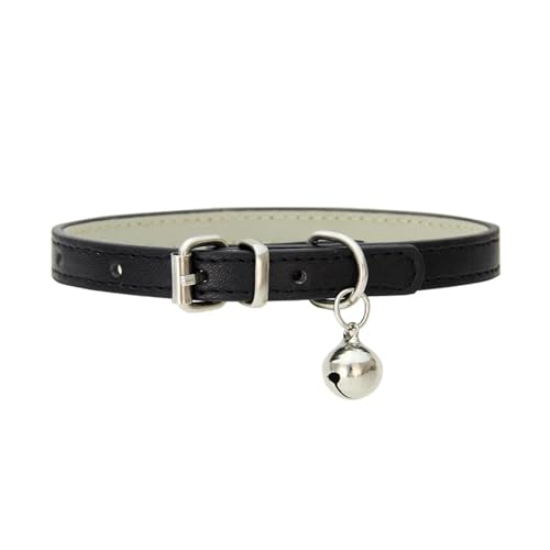 Hundehalsband aus PU-Leder, Haustierzubehör, Welpen, Mops, Hundehalsband, kleine große Hunde (Farbe: Schwarz, Größe: 2,5 cm, 50 cm) von GerRit