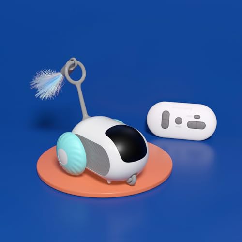 Gerbala Interaktives Katzenspielzeug, Katzenspielzeug Selbstbeschäftigung mit Fernbedienung, Intelligenter Katzenball mit 2 Modi, Elektrisches Mouse Haustierspielzeug, USB Wiederaufladbar (Blau) von Gerbala