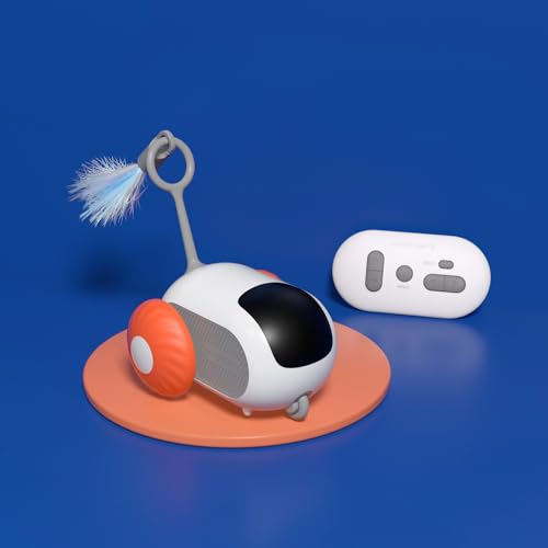 Gerbala Interaktives Katzenspielzeug, Katzenspielzeug Selbstbeschäftigung mit Fernbedienung, Intelligenter Katzenball mit 2 Modi, Elektrisches Mouse Haustierspielzeug, USB Wiederaufladbar (Orange) von Gerbala