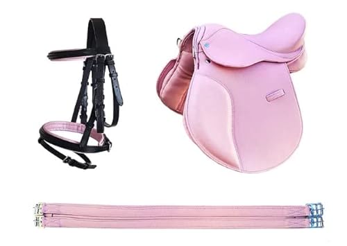 German Riding Shetty/Pony Sattel Set 'Young Rider 13" inkl. Pony Trensenzaum Farbe: rosa von German Riding