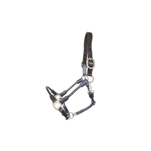 German Riding Stilvolles Lederhalfter „Tessa“ – elegant geflochten, komfortabel gepolstert, braun (Pony) von German Riding