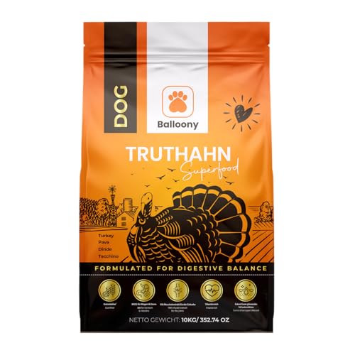 German Shephy Dog Food | 10kg | Getreidefreies Hundefutter trocken | Hypoallergen | Für Fell, Gelenke & Immunität | Truthahn & Kartoffel | Mit hohem Fleischanteil | Leicht verdaulich (10kg) von German Shephy Complete Dog Food