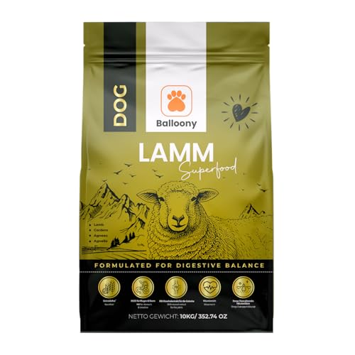 German Shephy Dog Food | Hypoallergen | Getreidefreies Hundefutter trocken | Lamm & Reis | Magen schonend für ernährungssensible Hunde | Mit hohem Fleischanteil (10kg) von German Shephy Complete Dog Food