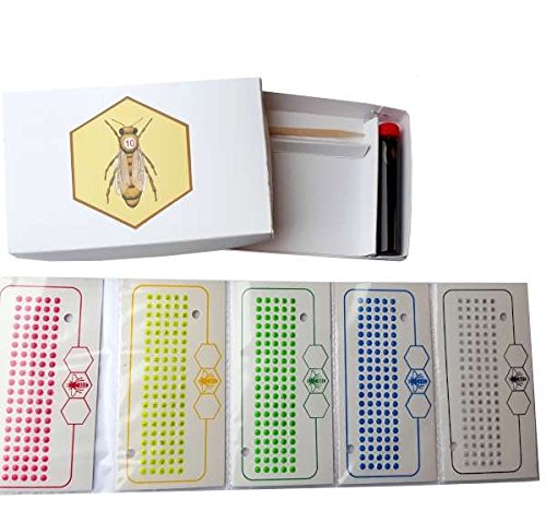 Germerott Bienentechnik Karten Garnitur mit Allen 5 Jahresfarben zum Zeichnen und Markieren der Königin von Germerott Bienentechnik