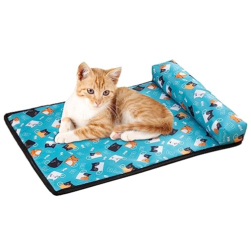 Geruwam Coole Pads für Hunde,Wasserdichtes Kühlbett für Haustiere mit Kissen | Schlafmatratzen aus Eisseide für kleine und mittelgroße Hunde und Katzen, atmungsaktive Kühldecke im heißen Sommer Geruwam Coole Pads für Hunde,Wasserdichtes Kühlbett für Haustiere mit Kissen | Schlafmatratzen aus Eisseide für kleine und mittelgroße Hunde und Katzen, atmungsaktive Kühldecke im heißen Sommer von Geruwam