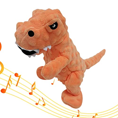 Geruwam Dinosaurier Hund Quietschendes Spielzeug, Quietschendes Hundespielzeug Plüsch-Hundekauspielzeug mit einem Oinks-Sound, Linderung von Stress für Hunde- und Welpen-Kauspielzeug, niedlicher von Geruwam