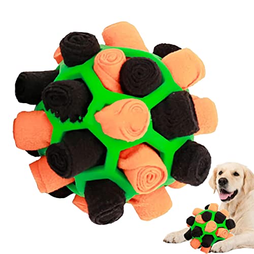 Geruwam Hund Schnüffelball,Pet Snuffle Ball Spielzeug - Tragbares Welpen-Enrichment-Spielzeug, fördert die natürliche Nahrungssuche und das Slow Food Training von Geruwam