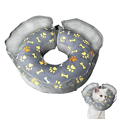 Geruwam Hundehals-Donut - Aufblasbarer Hundekegel, elisabethanisches Halsband | Verstellbares Halsband zur Genesung von Haustieren, schützendes elisabethanisches Halsband, Alternative für Hunde von Geruwam