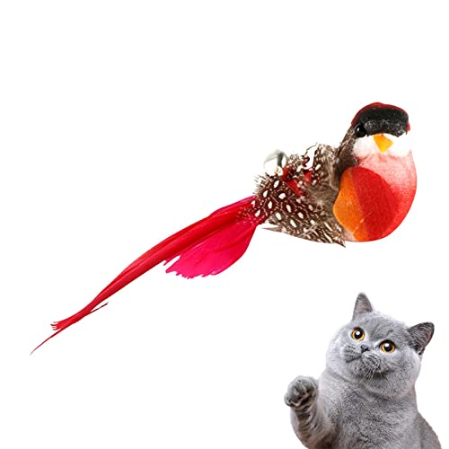 Geruwam Interaktives Vogelspielzeug für Katzen - Bell Bird Cat Plüschspielzeug Ersatzkopf für Katzenstab - Katzen-Vogel-Spielzeug, interaktiver Katzen-Teaser-Zauberstab, Aufsätze für Katzen, Kätzchen von Geruwam