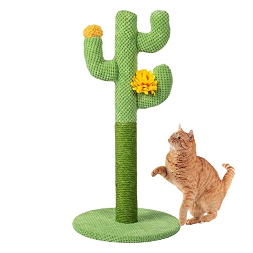 Geruwam Kratzbaum, Kratzstamm für Katzen, 60cm Kaktus Katzenkratzbaum Vertikaler für ausgewachsene Hauskatzen und Kätzchen, Interaktiver Kratzbaum für Kätzchen mit DREI Kratzstangen von Geruwam