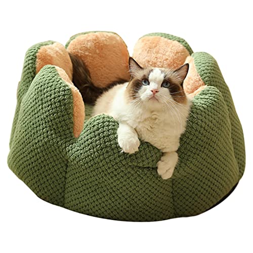 Geruwam Katzenbetten für den Innenbereich von Katzen und Hunden, rundes Blütenblatt, weiches Plüsch-Flanell, waschbar, weiches Katzenbett, waschbar, Blütenblatt, Katzennest, bequem, schlafend, Geruwam Katzenbetten für den Innenbereich von Katzen und Hunden, rundes Blütenblatt, weiches Plüsch-Flanell, waschbar, weiches Katzenbett, waschbar, Blütenblatt, Katzennest, bequem, schlafend, von Geruwam
