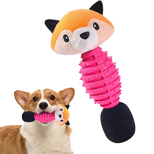 Geruwam Quietschendes Plüschspielzeug für Hunde - Interaktives Kauspielzeug zum Zahnen für Welpen,Gefüllte Zähne reinigendes Haustier-Unterhaltungs-Puzzle-Hundespielzeug für große, mittelgroße von Geruwam