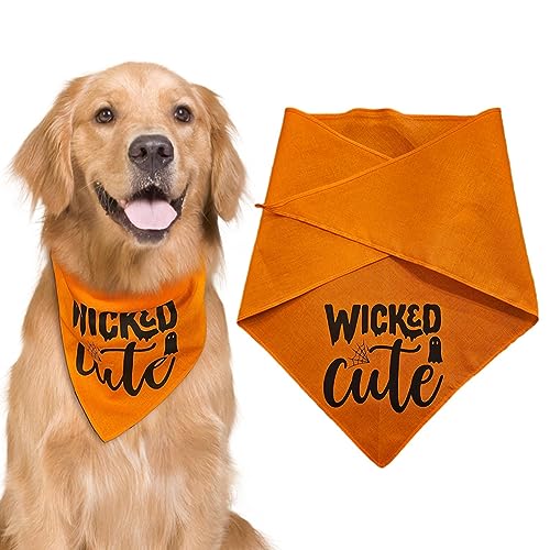 Halloween-Hundehalstuch, Dreieck-Lätzchen, Halloween-Hundehalstuch, Hunde-Lätzchen für Haustiere, Hunde, waschbar, Haustier-Halstuch, Hunde-Lätzchen, Schal, orangefarbenes Hundehalstuch, von Geruwam