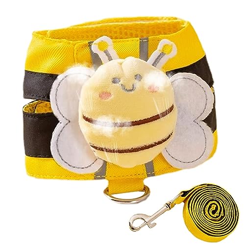 Hundegeschirr für Welpen, kleine Hunde, niedliches Bienen-Design, kein Ziehen, strapazierfähig, 1,5 m, atmungsaktiv, für kleine, mittelgroße Hunde bis große Rassen Hundegeschirr für Welpen, kleine Hunde, niedliches Bienen-Design, kein Ziehen, strapazierfähig, 1,5 m, atmungsaktiv, für kleine, mittelgroße Hunde bis große Rassen von Geruwam