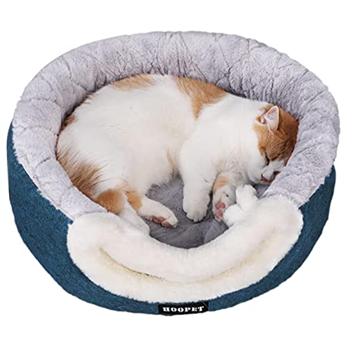 Katzenhöhle - Polyester waschbare Katzenbetten für Indoor-Katzen Räumung rutschfest | Haustierhaus für den Innenbereich, 2 in 1, abnehmbares, weiches, Dickes Kissen, bequem, hält warm für Geruwam von Geruwam