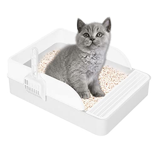 Katzentoilette - Offene Katzentoilette mit Schild | Die Katzentoilette hält Gerüche zurück, verhindert das Auslaufen von Urin und Streu, geeignet für Katzen und kleine Hunde Geruwam von Geruwam