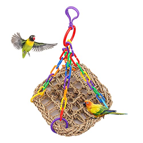 Nymphensittich Seegrasschaukel - Haustier-Vogel-Spielzeug,Parrot Hammock Swing Toy Bissfeste Sicherheit mit Fester Schnalle Verschleißfest für Übungsruhe Geruwam von Geruwam