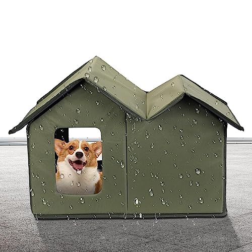 Outdoor Hundehütte, Faltbare Hundehütten für Kleine und Mittlere Hunde, Wasserdichte Katzenhöhle, Oxford-Tuch und Brett Hundehütte, Tierheim mit Transparentem Fensterdesign Outdoor Hundehütte, Faltbare Hundehütten für Kleine und Mittlere Hunde, Wasserdichte Katzenhöhle, Oxford-Tuch und Brett Hundehütte, Tierheim mit Transparentem Fensterdesign von Geruwam