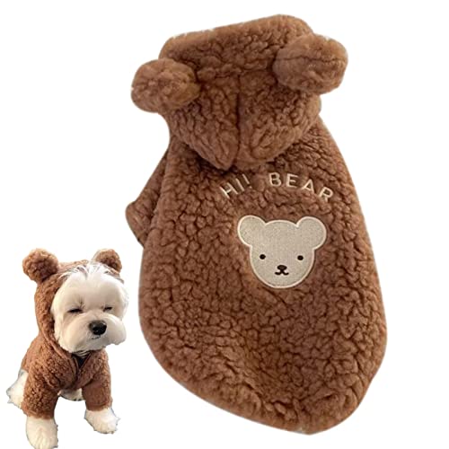 Teddybär-Haustier-Ensemble | Bears Pet Canine Feline Kleidungsstücke für kleine Sorten Eckzähne | Extravaganter Winter-Nachtmantel-Overall für Hunde und Katzen von Geruwam