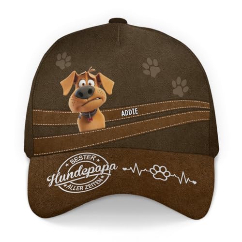 Geschenke Mall Personalisiert Cap - Bester Hundepapa/Beste Hundemama Aller Zeiten - Hundeliebhaber geschenkes, personalisierte Kappe, Geschenk (DE/NL/SE/PL, Alphanumerisch, XS, 4XL, #1, Modell #1) von Geschenke Mall