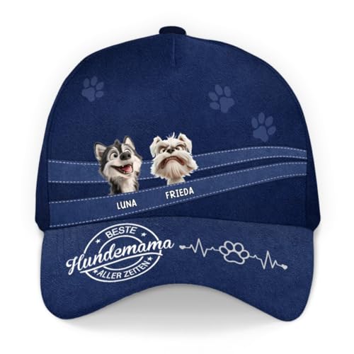 Geschenke Mall Personalisiert Cap - Bester Hundepapa/Beste Hundemama Aller Zeiten - Hundeliebhaber geschenkes, personalisierte Kappe, Geschenk (DE/NL/SE/PL, Alphanumerisch, XS, 4XL, #2, Modell #1) von Geschenke Mall