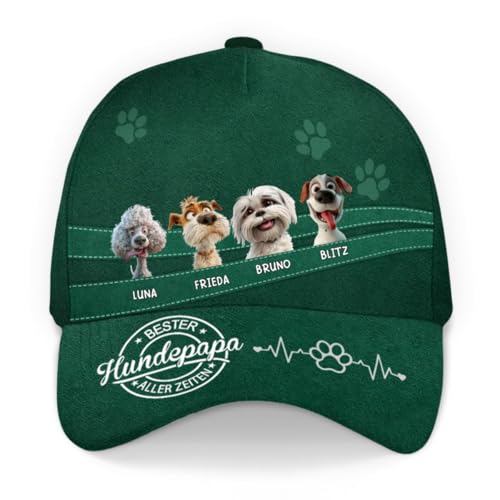 Geschenke Mall Personalisiert Cap - Bester Hundepapa/Beste Hundemama Aller Zeiten - Hundeliebhaber geschenkes, personalisierte Kappe, Geschenk (DE/NL/SE/PL, Alphanumerisch, XS, 4XL, #4, Modell #1) von Geschenke Mall