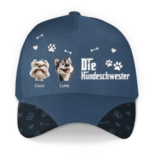 Geschenke Mall Personalisiert Cap - Der Hundepapa/Die Hundemama - Hundeliebhaber geschenkes, Cap Hund, Personalisierte Kappe, Geschenk hundepapa (DE/NL/SE/PL, Alphanumerisch, XS, 4XL, #2, Modell #1) von Geschenke Mall