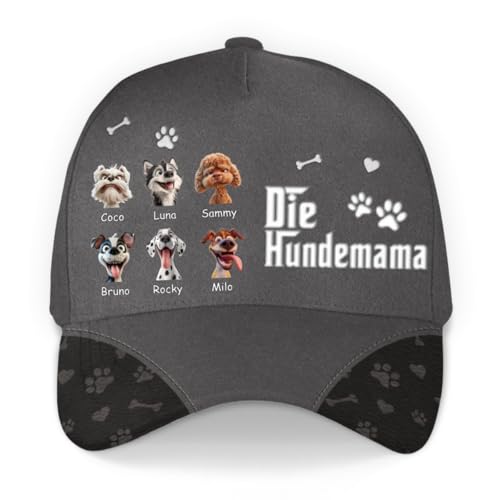 Geschenke Mall Personalisiert Cap - Der Hundepapa/Die Hundemama - Hundeliebhaber geschenkes, Cap Hund, Personalisierte Kappe, Geschenk hundepapa (DE/NL/SE/PL, Alphanumerisch, XS, 4XL, #6, Modell #1) von Geschenke Mall