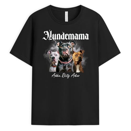 Geschenke Mall Personalisierte Tshirt - Hundepapa/Hundemama - Geschenk Hundebesitzer Frau, Geschenke für Hundeliebhaber, Hunde Tshirt (DE/NL/SE/PL, Alphanumerisch, S, 5XL, Regular, Regular, 1 Hund) von Geschenke Mall