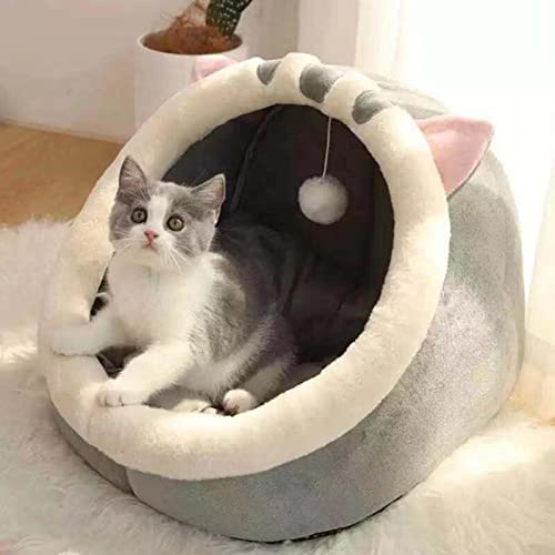 Katzenhöhlen Bett, Katzenbetten Für Hauskatzen, Katzenhaus, Katzenzelt, Niedliches Haustierhöhlenbett, Katzen Iglu Bett Mit Abnehmbarem, Waschbarem Gepolstertem Kissen Kätzchenbetten, Katzenhütte von Gesuter