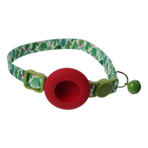 GetCoupon Airtag Katzenhalsband, Breakaway-Kätzchen-Halsbänder mit Silikon-Schutzhülle, für Katzen und Welpen, verstellbar, 18 - 30 cm, Grün von GetCoupon