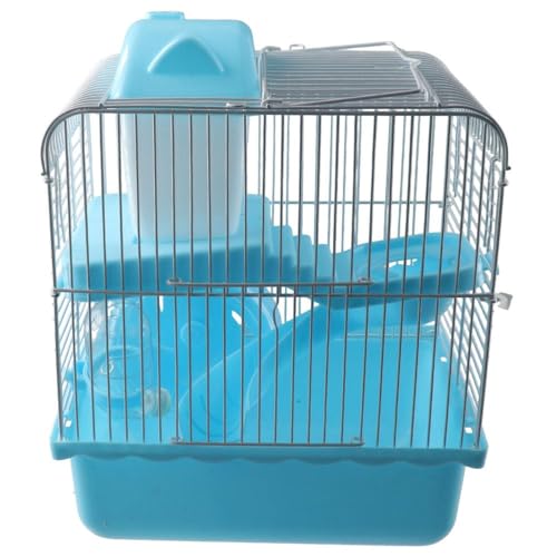 GetCoupon Großer Hamsterkäfig, 2 Etagen Tragbarer Hamster, Lebensraum Hamsterkäfig Kleintierkäfig für Haustierprodukte (Blau) von GetCoupon