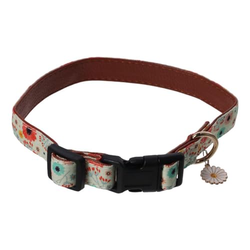 GetCoupon Hundehalsband mit niedlichem Blumenmuster, weich und bequem, verstellbares Halsband für Haustiere (M) von GetCoupon