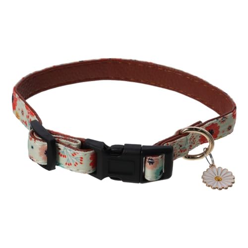 GetCoupon Hundehalsband mit niedlichem Blumenmuster, weich und bequem, verstellbares Halsband für Haustiere (S) von GetCoupon
