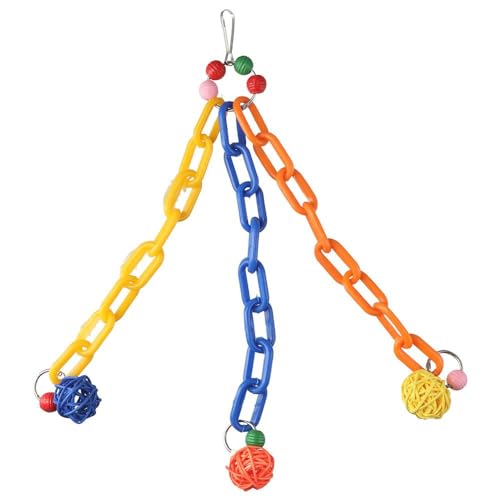 GetCoupon Mehrfarbiges Käfig-Kletterspielzeug, löst den Wunsch zu nagen und zu beißen, praktisches Kauspielzeug für Papageien aus Kunststoff von GetCoupon