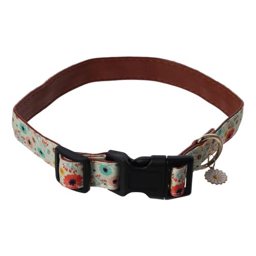GetCoupon Niedliches Blumen-Hundehalsband, lebendiges Blumenhalsband, weich und bequem, verstellbares Halsband für Haustiere (L) von GetCoupon
